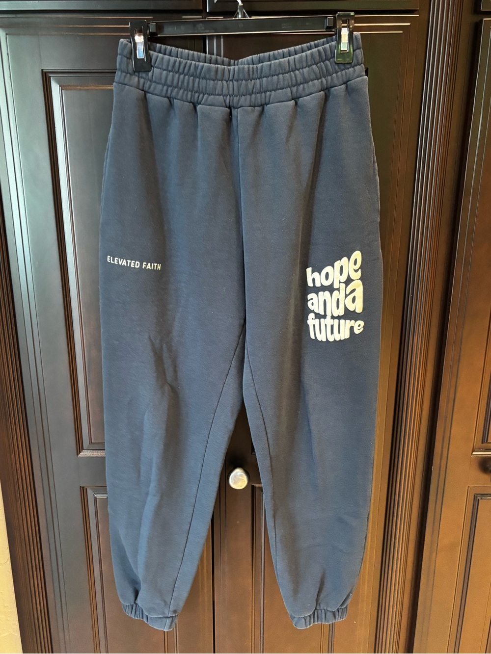 ELEVATED FAITH “HOPE AND A FUTURE”NAVY UNISEX SWEATPANT SZ M - Picture 7 of 13